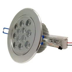 FARETTO 12 LED 12W AD INCASSO ORIENTABILE SPOT LUCE A MOLLA CON ALETTE DRIVER