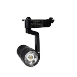 FARETTO A BINARIO PISTA 20 WATT NERO LUCE FREDDA NATURALE CALDA 2 POLI F-20W8H