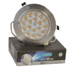 FARETTO A LED ORIENTABILE CON MOLLE PER INCASSO DA 18W LUCE BIANCO CALDO FREDDO
