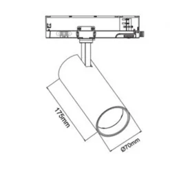 FARETTO A LED PER PISTA BINARIO TRIFASE 30 W CCT LUCE 300K-4000K-5000K IP20 GD23K-3C
