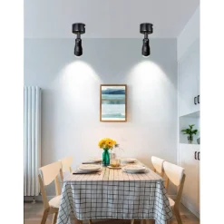 FARETTO APPLIQUE LED ORIENTABILE 3 W A SOFFITTO PARETE VARI TONI LUCE NERO F-07N