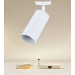 FARETTO BIANCO ATTACCO GU10 APPLIQUE A CILINDRO SOFFITTO PARETE PER INTERNI IP20 00717