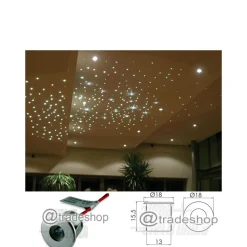 FARETTO EFFETTO CIELO STELLATO LUCE CALDA FREDDA FARETTI LED SILVER 3V 18MM