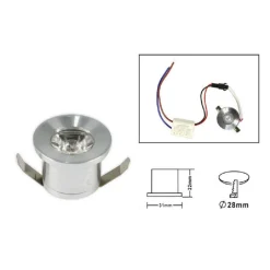 FARETTO INCASSO LED 1 WATT MINI SPOT LUCE FREDDA CALDA NATURALE BLU VERDE ROSSA