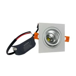FARETTO INCASSO LED COB 7 WATT QUADRATO 700 LM LUCE FREDDA NATURALE CALDA