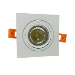 FARETTO INCASSO LED COB 7 WATT QUADRATO 700 LM LUCE FREDDA NATURALE CALDA