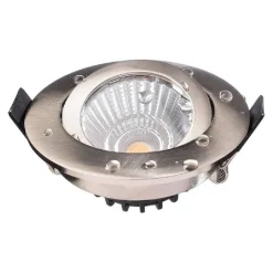 FARETTO INCASSO TONDO SLIM LUCE BOX DOCCIA LED 8W ORIENTABILE DIMMERABILE NICHEL