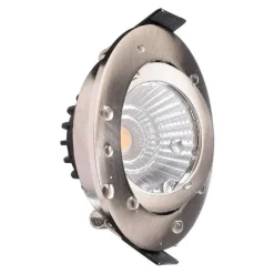 FARETTO INCASSO TONDO SLIM LUCE BOX DOCCIA LED 8W ORIENTABILE DIMMERABILE NICHEL