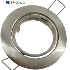 FARETTO INCASSO 5W LAMPADINA LED GU10 60 SMD 220V ORIENTABILE ACCIAIO E BIANCO