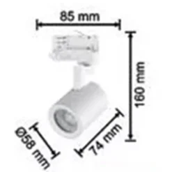 FARETTO LAMPADA PORTAFARETTO PER BINARIO TRIFASE DIREZIONABILE ATTACCO GU10 IP20 TR8801