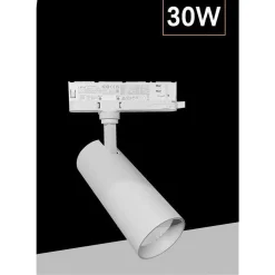FARETTO LED 30 W BINARIO TRACK TRIFASE FARO LUCE 4000K IP20 NERO BIANCO PT4-30W