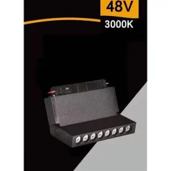 FARETTO LED 10 W MAGNETICO RETTANGOLARE PER BINARIO 48V LUCE 3000K 4000K FR-R160