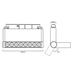 FARETTO LED 10 W MAGNETICO RETTANGOLARE PER BINARIO 48V LUCE 3000K 4000K FR-R160