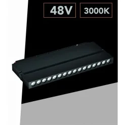 FARETTO LED 24 W MAGNETICO RETTANGOLARE PER BINARIO 48V LUCE 3000K 4000K FR-R300