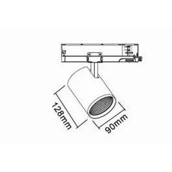 FARETTO LED 40 W PER BINARIO TRACK TRIFASE FARO LUCE NATURALE 4000K IP20 PT4-40W
