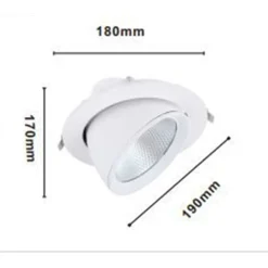FARETTO LED DA INCASSO 40W 4400LM BIANCO ORIENTABILE LUCE 3000K-6500K IP20 00779