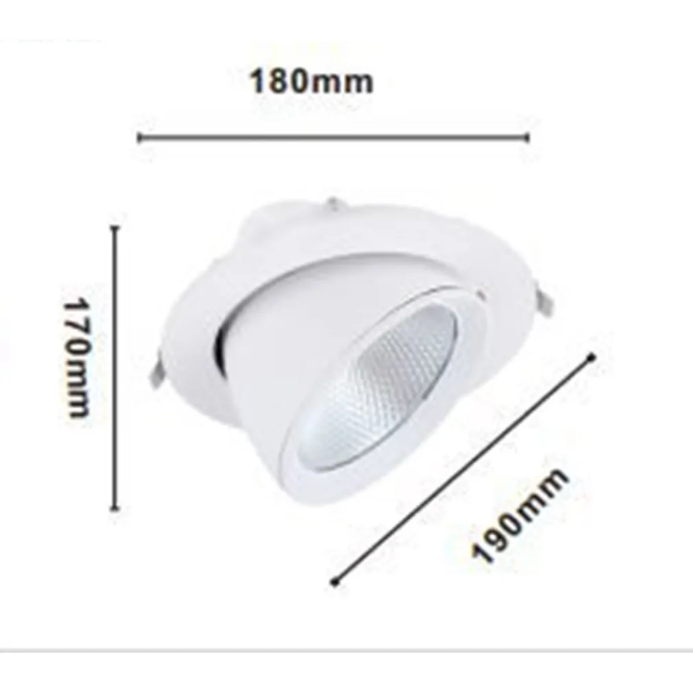 FARETTO LED DA INCASSO 40W 4400LM BIANCO ORIENTABILE LUCE 3000K-6500K IP20 00779