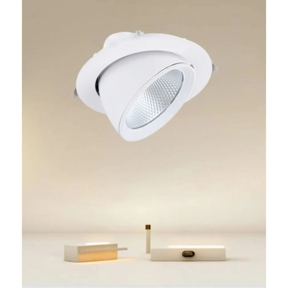 FARETTO LED DA INCASSO 40W 4400LM BIANCO ORIENTABILE LUCE 3000K-6500K IP20 00779
