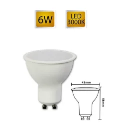 FARETTO LED GU10 6 WATT LAMPADINA GU10-04 LUCE FREDDA CALDA NATURALE