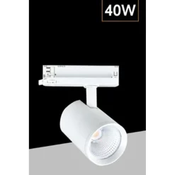 FARETTO LED PER BINARIO TRIFASE 40W LAMPADA ORIENTABILE LUCE NATURALE 4000K IP20 GD19C30