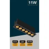 FARETTO LED RETTANGOLARE INCASSO 11W LUCE 6000K 4000K 3000K MODERNO NERO XTD-6-N