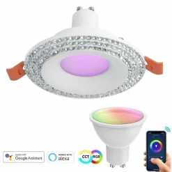 FARETTO LED SMART INCASSO TONDO BRILLANTINI GU10 WIFI RGB CCT ALEXA GOOGLE 65MM