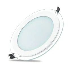 FARETTO LED TONDO DA INCASSO BIANCO IN VETRO TRASPARENTE DA 12W LUCE BIANCO