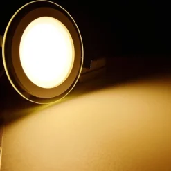 FARETTO LED TONDO DA INCASSO BIANCO IN VETRO TRASPARENTE DA 12W LUCE BIANCO