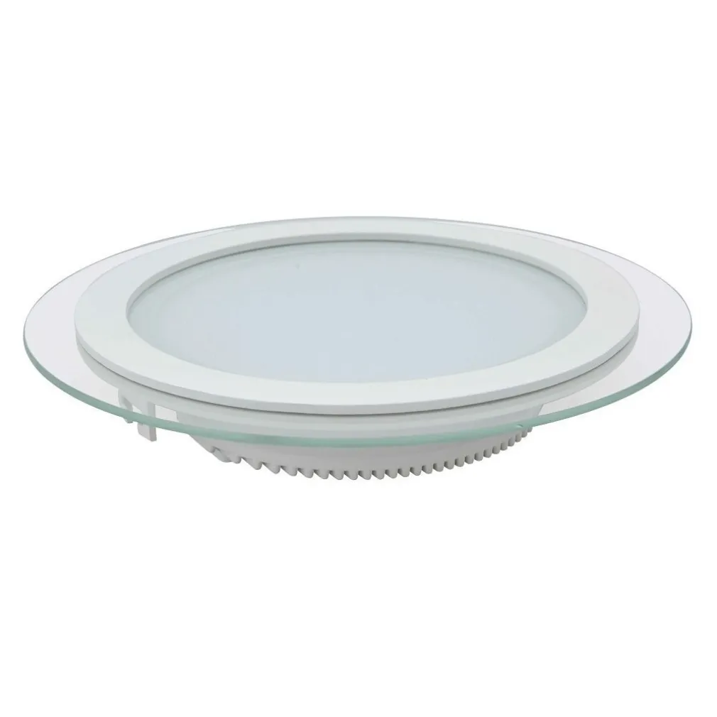 FARETTO LED TONDO DA INCASSO BIANCO IN VETRO TRASPARENTE DA 12W LUCE BIANCO