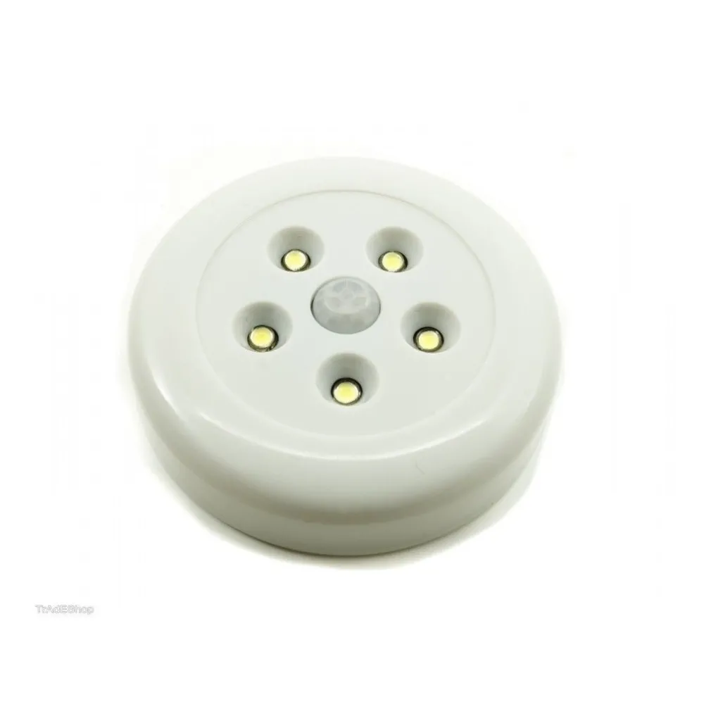 FARETTO LED 1W LUCE BIANCA FREDDA 5 LED ARMADIO SENSORE MOVIMENTO CALAMITATA