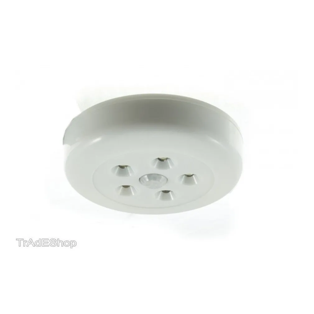 FARETTO LED 1W LUCE BIANCA FREDDA 5 LED ARMADIO SENSORE MOVIMENTO CALAMITATA