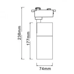 FARETTO LED 15W ORIENTABILE PER BINARIO MONOFASE DIREZIONABILE CCT SWITCH IP20 FM-15W-3C