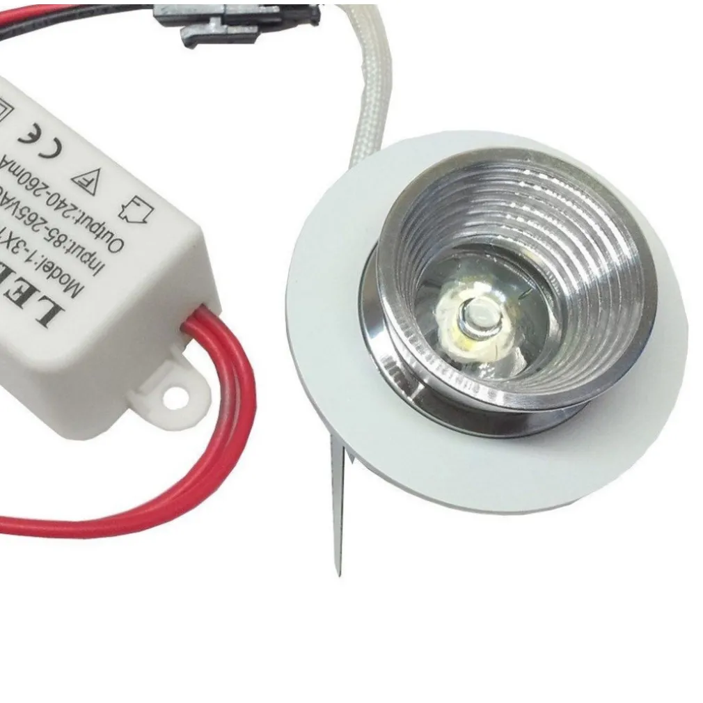 FARETTO LUCE MINI LED 1 WATT SPOT CON ALETTE LUCE CALDA PUNTO LUCE D' INCASSO