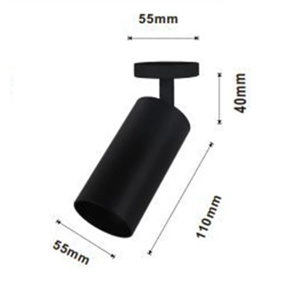 FARETTO NERO ATTACCO GU10 APPLIQUE A CILINDRO SOFFITTO PARETE PER INTERNI IP20 00700