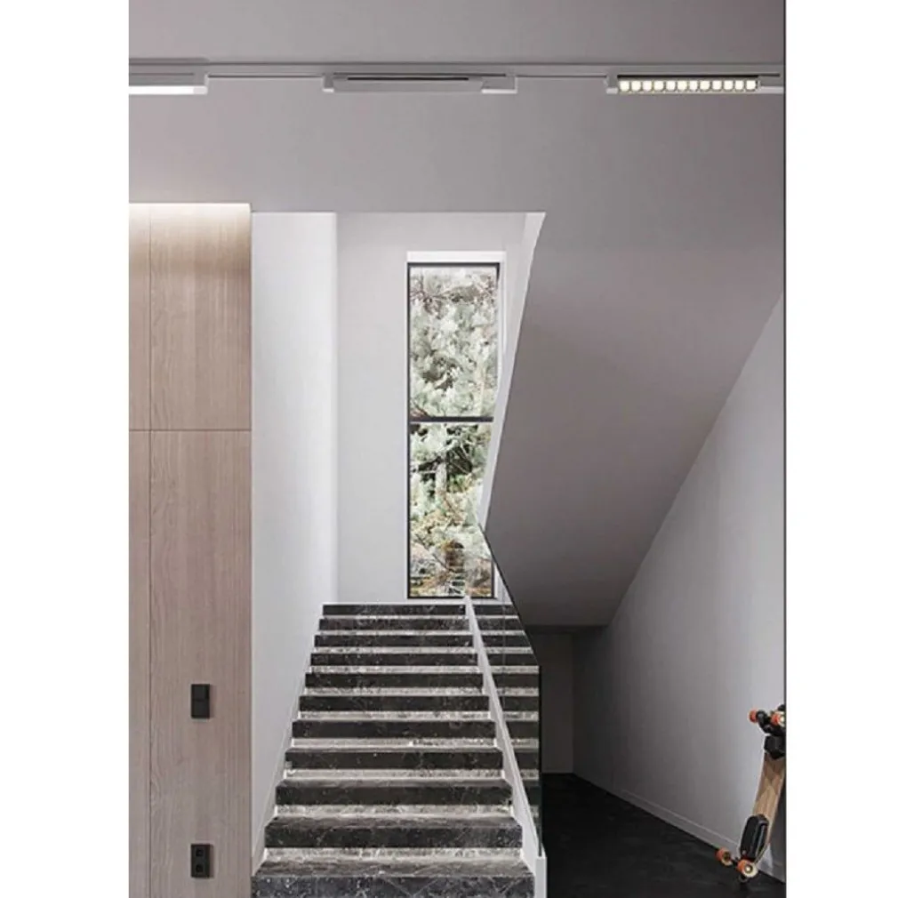 FARETTO ORIENTABILE BINARIO 12W 6 LED BIANCO NERO LUCE 6500K 4000K 3000K PST-27