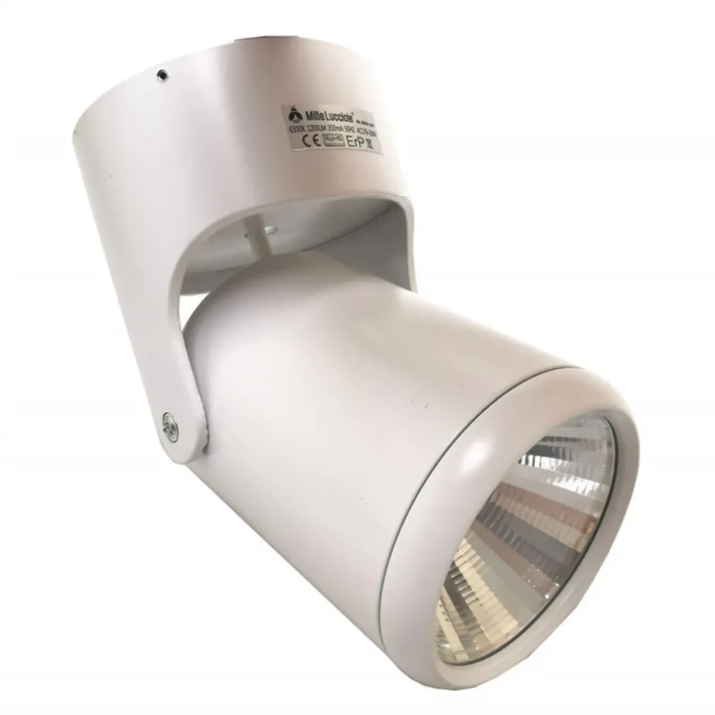 FARETTO ORIENTABILE TRACK SPOTLIGHT 7W BIANCO SUPPORTO MURO SOFFITTO LUCE 4500K 86111