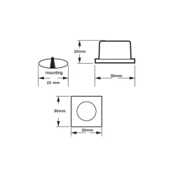 FARETTO PUNTO LUCE A LED AD INCASSO 1 WATT 220V CIELO STELLATO QUADRATO BIANCO