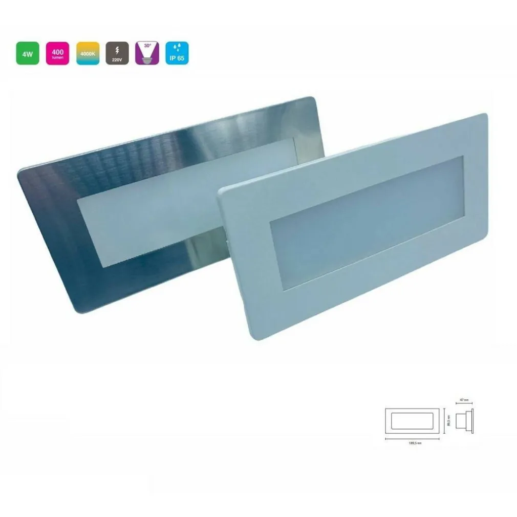FARETTO SEGNAPASSO LED PER CASSETTA 506 4W IP65 220V 4000K DA INTERNO ED ESTERNO