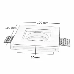 FARETTO SLIM GESSO SMART LED GU10 WIFI INCASSO QUADRATO RGB CCT ALEXA GOOGLE 10X10CM