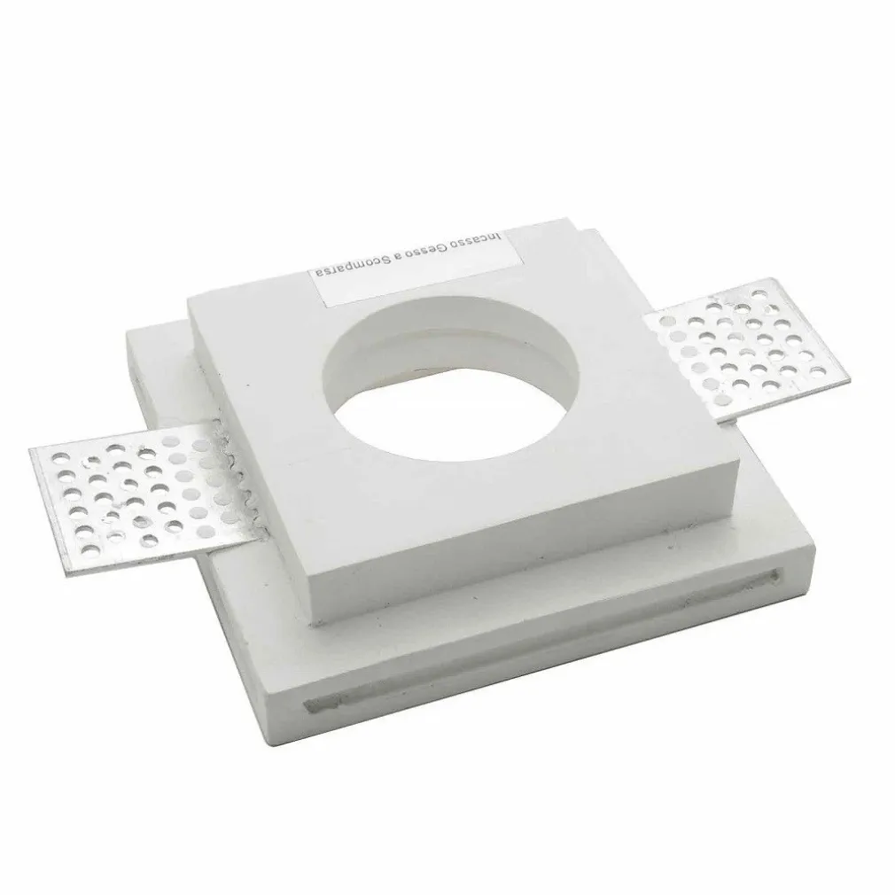 FARETTO SLIM GESSO SMART LED GU10 WIFI INCASSO QUADRATO RGB CCT ALEXA GOOGLE 10X10CM