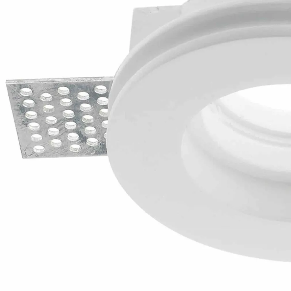 FARETTO SMART GESSO TONDO LED GU10 WIFI LUCE INCASSO RGB CCT ALEXA GOOGLE 125MM
