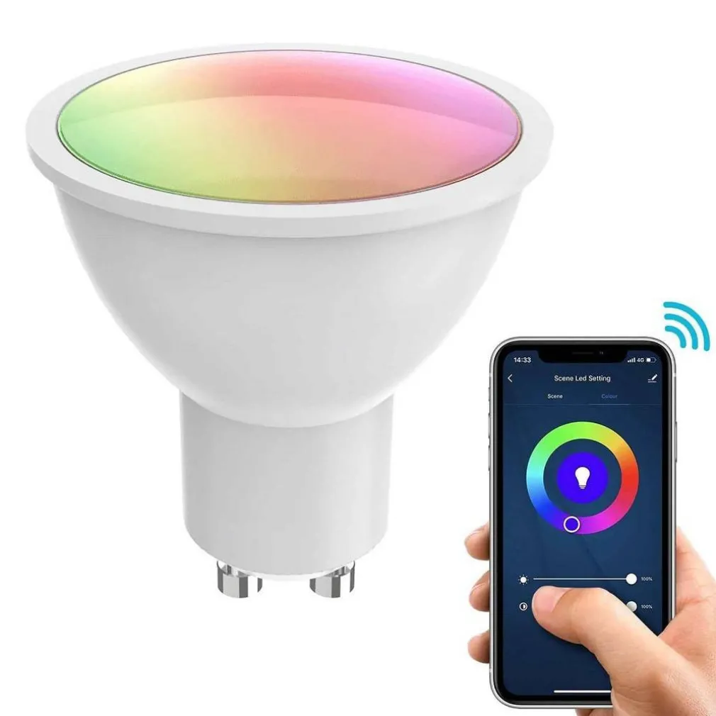 FARETTO SMART INCASSO TONDO BRILLANTINI LED 5 W GU10 RGB WIFI ALEXA GOOGLE HOME