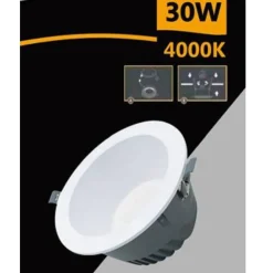 FARETTO SMD LED DA INCASSO ROTONDO 30W 3000LUMEN LUCE BIANCA 6500K 4000K GL-AG30