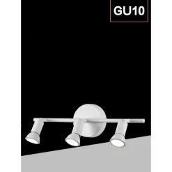 FARETTO SPOT LED ORIENTABILE DA SOFFITTO C72-B3 3XGU10 MAX.10W IP20 BIANCO DESIGN MODERNO