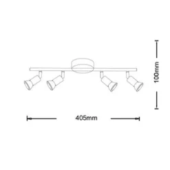 FARETTO SPOT LED ORIENTABILE DA SOFFITTO C72-B4 4XGU10 MAX.10W IP20 BIANCO DESIGN MODERNO