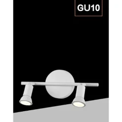 FARETTO SPOT LED ORIENTABILE DA SOFFITTO C72-B2 2XGU10 MAX.10W IP20 BIANCO DESIGN MODERNO