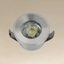 FARETTO 1W LED INCASSO A SOFFITTO IP20 ARGENTO MINI SPOT SEGNAPASSI LUCE CALDA 00267