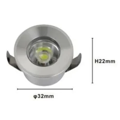FARETTO 1W LED INCASSO A SOFFITTO IP20 ARGENTO MINI SPOT SEGNAPASSI LUCE CALDA 00267