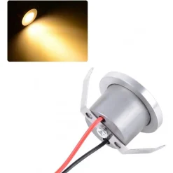 FARETTO 1W LED INCASSO A SOFFITTO IP20 ARGENTO MINI SPOT SEGNAPASSI LUCE CALDA 00267