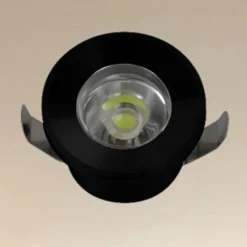 FARETTO 1W LED INCASSO A SOFFITTO IP20 NERO MINI SPOT SEGNAPASSI LUCE NATURALE 00298